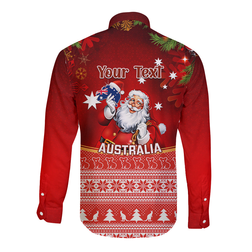 personalised-australia-christmas-long-sleeve-button-shirt-xmas-in-july-happy-santa-claus-with-map-red-style