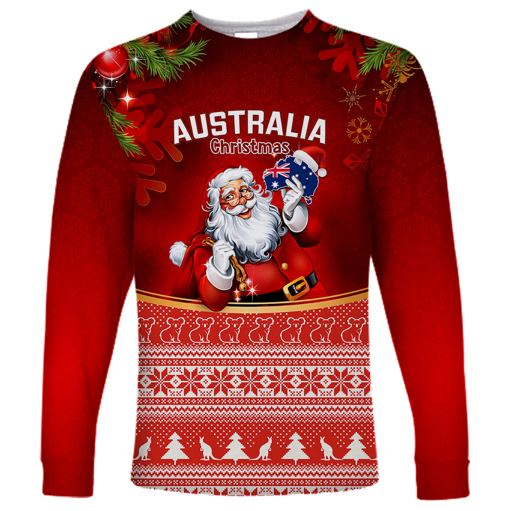 personalised-australia-christmas-long-sleeve-shirt-xmas-in-july-happy-santa-claus-with-map-red-style
