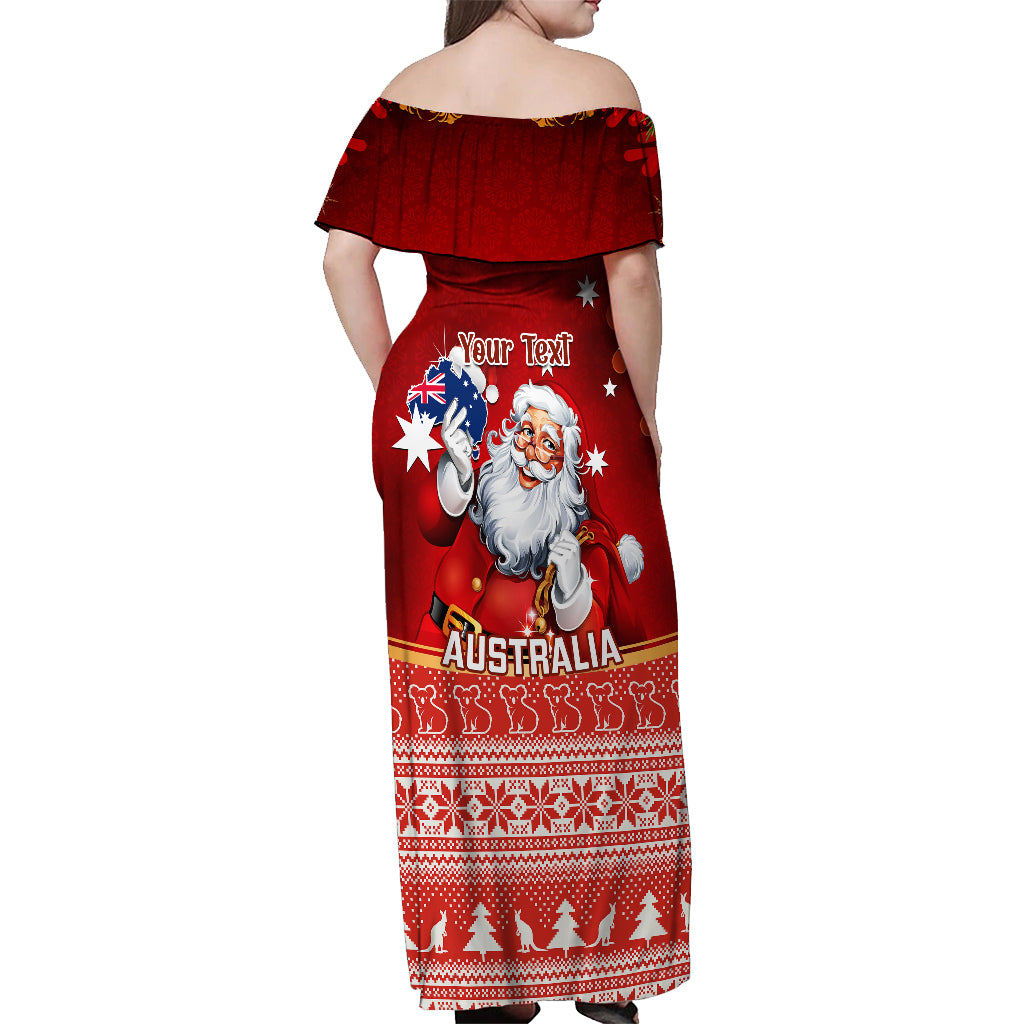 personalised-australia-christmas-off-shoulder-maxi-dress-xmas-in-july-happy-santa-claus-with-map-red-style