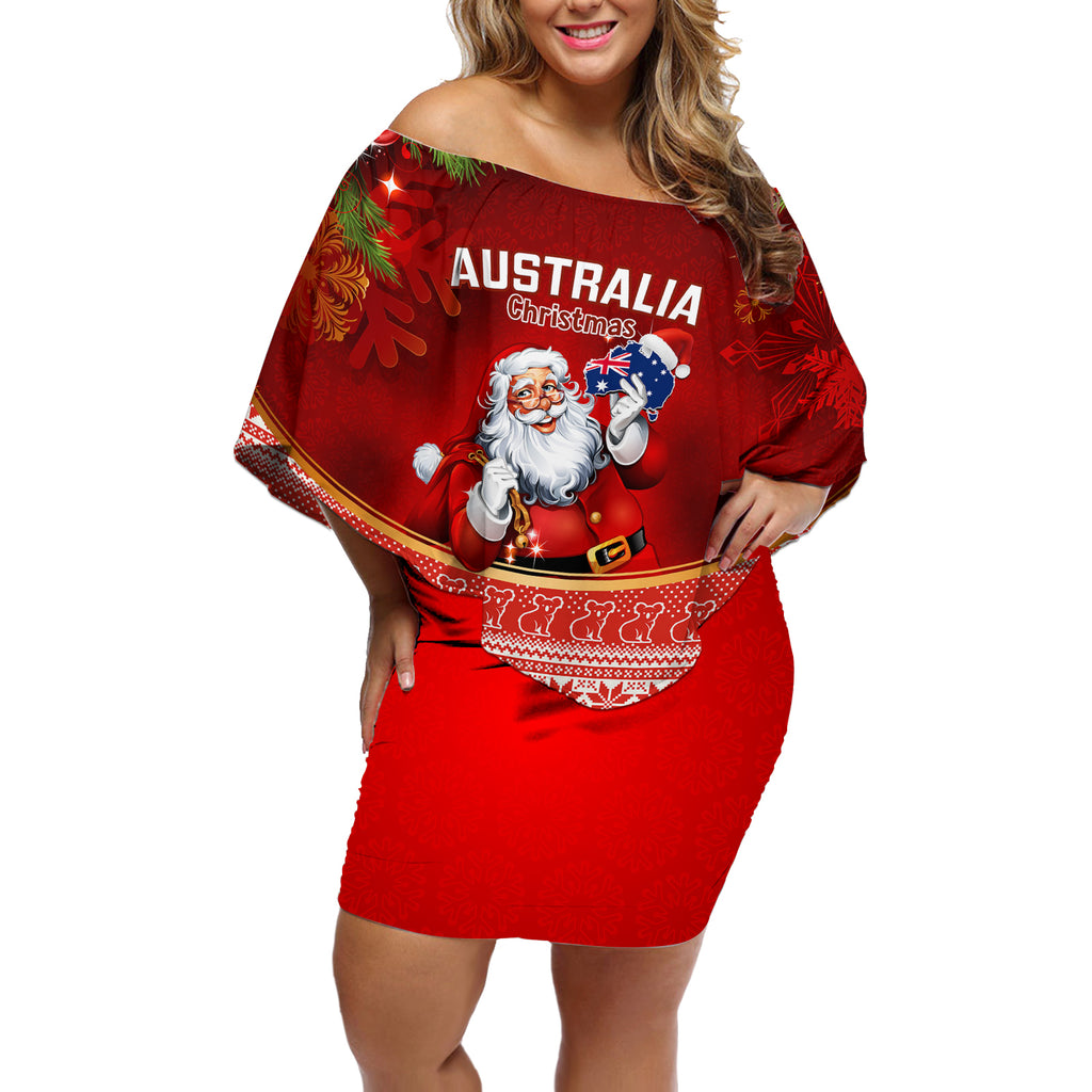 personalised-australia-christmas-off-shoulder-short-dress-xmas-in-july-happy-santa-claus-with-map-red-style