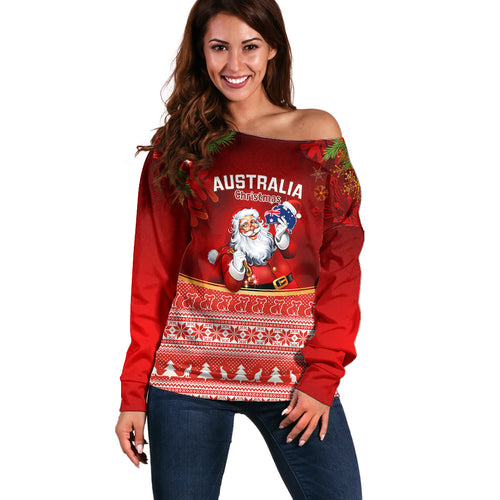 personalised-australia-christmas-off-shoulder-sweater-xmas-in-july-happy-santa-claus-with-map-red-style