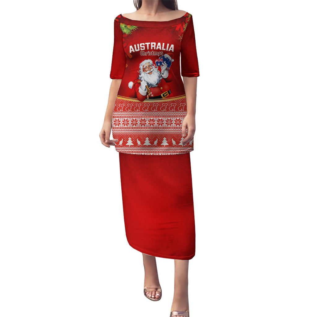personalised-australia-christmas-puletasi-xmas-in-july-happy-santa-claus-with-map-red-style