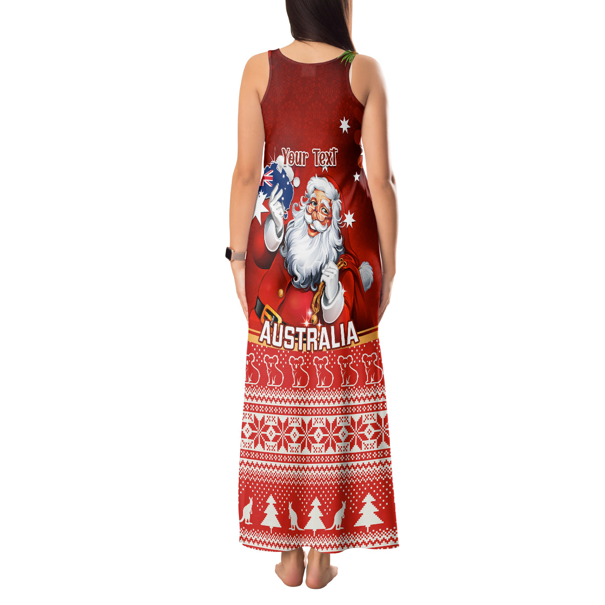 personalised-australia-christmas-tank-maxi-dress-xmas-in-july-happy-santa-claus-with-map-red-style