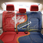 Custom Dragons And Cowboys Rugby Back Car Seat Cover Aboriginal Mix Polynesian Pattern