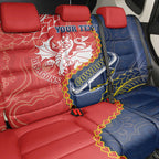 Custom Dragons And Cowboys Rugby Back Car Seat Cover Aboriginal Mix Polynesian Pattern