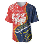 Custom Dragons And Cowboys Rugby Baseball Jersey Aboriginal Mix Polynesian Pattern
