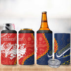 Dragons And Cowboys Rugby 4 in 1 Can Cooler Tumbler Aboriginal Mix Polynesian Pattern