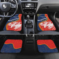 Custom Dragons And Cowboys Rugby Car Mats Aboriginal Mix Polynesian Pattern