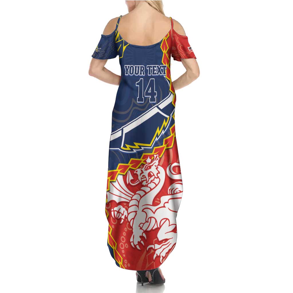 Custom Dragons And Cowboys Rugby Family Matching Summer Maxi Dress and Hawaiian Shirt Aboriginal Mix Polynesian Pattern