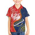 Custom Dragons And Cowboys Rugby Kid Hawaiian Shirt Aboriginal Mix Polynesian Pattern