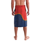 Custom Dragons And Cowboys Rugby Lavalava Aboriginal Mix Polynesian Pattern