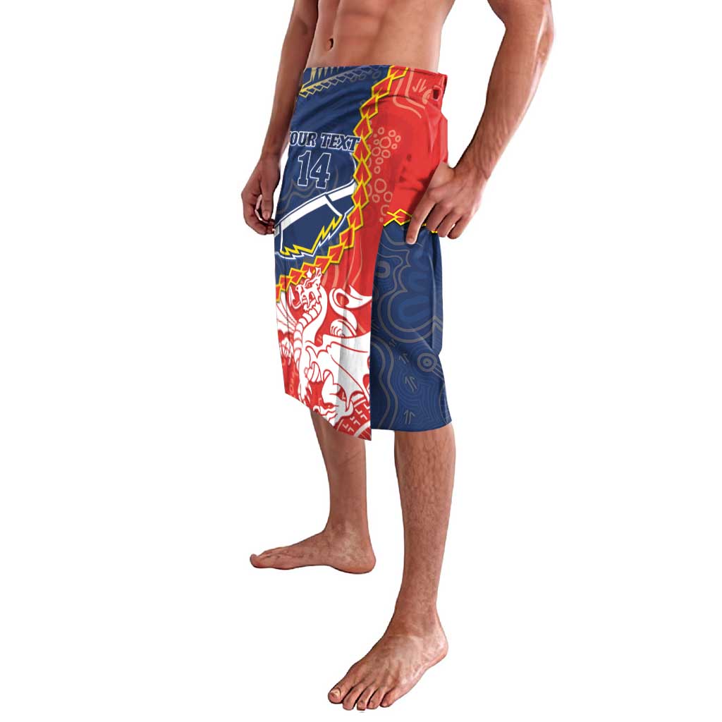Custom Dragons And Cowboys Rugby Lavalava Aboriginal Mix Polynesian Pattern