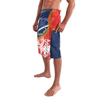 Custom Dragons And Cowboys Rugby Lavalava Aboriginal Mix Polynesian Pattern