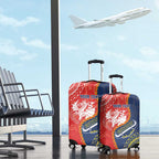 Custom Dragons And Cowboys Rugby Luggage Cover Aboriginal Mix Polynesian Pattern