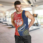 Custom Dragons And Cowboys Rugby Men Tank Top Aboriginal Mix Polynesian Pattern