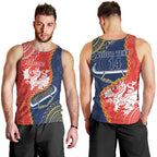Custom Dragons And Cowboys Rugby Men Tank Top Aboriginal Mix Polynesian Pattern