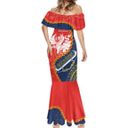Custom Dragons And Cowboys Rugby Mermaid Dress Aboriginal Mix Polynesian Pattern
