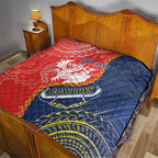 Custom Dragons And Cowboys Rugby Quilt Aboriginal Mix Polynesian Pattern