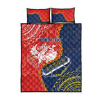 Custom Dragons And Cowboys Rugby Quilt Bed Set Aboriginal Mix Polynesian Pattern