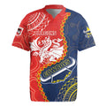 Custom Dragons And Cowboys Rugby Rugby Jersey Aboriginal Mix Polynesian Pattern