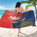 Custom Dragons And Cowboys Rugby Sarong Aboriginal Mix Polynesian Pattern