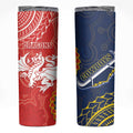 Dragons And Cowboys Rugby Skinny Tumbler Aboriginal Mix Polynesian Pattern
