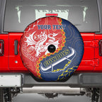 Custom Dragons And Cowboys Rugby Spare Tire Cover Aboriginal Mix Polynesian Pattern