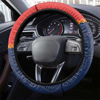 Dragons And Cowboys Rugby Steering Wheel Cover Aboriginal Mix Polynesian Pattern
