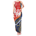 Custom Dragons And Cowboys Rugby Tank Maxi Dress Aboriginal Mix Polynesian Pattern