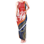 Custom Dragons And Cowboys Rugby Tank Maxi Dress Aboriginal Mix Polynesian Pattern