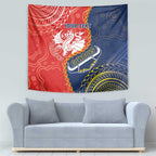 Custom Dragons And Cowboys Rugby Tapestry Aboriginal Mix Polynesian Pattern
