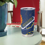 Dragons And Cowboys Rugby Tumbler Cup Aboriginal Mix Polynesian Pattern