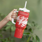 Dragons And Cowboys Rugby Tumbler With Handle Aboriginal Mix Polynesian Pattern