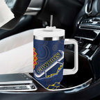 Dragons And Cowboys Rugby Tumbler With Handle Aboriginal Mix Polynesian Pattern