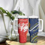 Dragons And Cowboys Rugby Tumbler With Handle Aboriginal Mix Polynesian Pattern