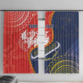 Custom Dragons And Cowboys Rugby Window Curtain Aboriginal Mix Polynesian Pattern