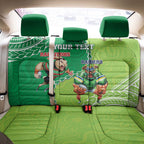 Personalised Rabbitohs And Raiders Rugby Back Car Seat Cover Aboriginal Mix Polynesian Pattern