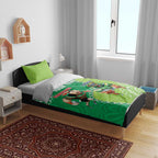 Personalised Rabbitohs And Raiders Rugby Bedding Set Aboriginal Mix Polynesian Pattern