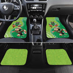 Personalised Rabbitohs And Raiders Rugby Car Mats Aboriginal Mix Polynesian Pattern