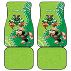 Personalised Rabbitohs And Raiders Rugby Car Mats Aboriginal Mix Polynesian Pattern