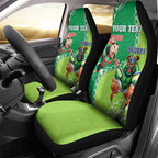 Personalised Rabbitohs And Raiders Rugby Car Seat Cover Aboriginal Mix Polynesian Pattern