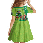 Personalised Rabbitohs And Raiders Rugby Family Matching Off Shoulder Maxi Dress and Hawaiian Shirt Aboriginal Mix Polynesian Pattern