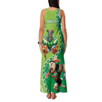 Personalised Rabbitohs And Raiders Rugby Family Matching Tank Maxi Dress and Hawaiian Shirt Aboriginal Mix Polynesian Pattern