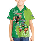 Personalised Rabbitohs And Raiders Rugby Hawaiian Shirt Aboriginal Mix Polynesian Pattern