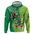 Personalised Rabbitohs And Raiders Rugby Hoodie Aboriginal Mix Polynesian Pattern
