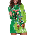 Personalised Rabbitohs And Raiders Rugby Hoodie Dress Aboriginal Mix Polynesian Pattern