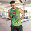 Personalised Rabbitohs And Raiders Rugby Men Tank Top Aboriginal Mix Polynesian Pattern