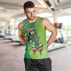Personalised Rabbitohs And Raiders Rugby Men Tank Top Aboriginal Mix Polynesian Pattern