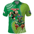 Personalised Rabbitohs And Raiders Rugby Polo Shirt Aboriginal Mix Polynesian Pattern