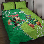Personalised Rabbitohs And Raiders Rugby Quilt Bed Set Aboriginal Mix Polynesian Pattern